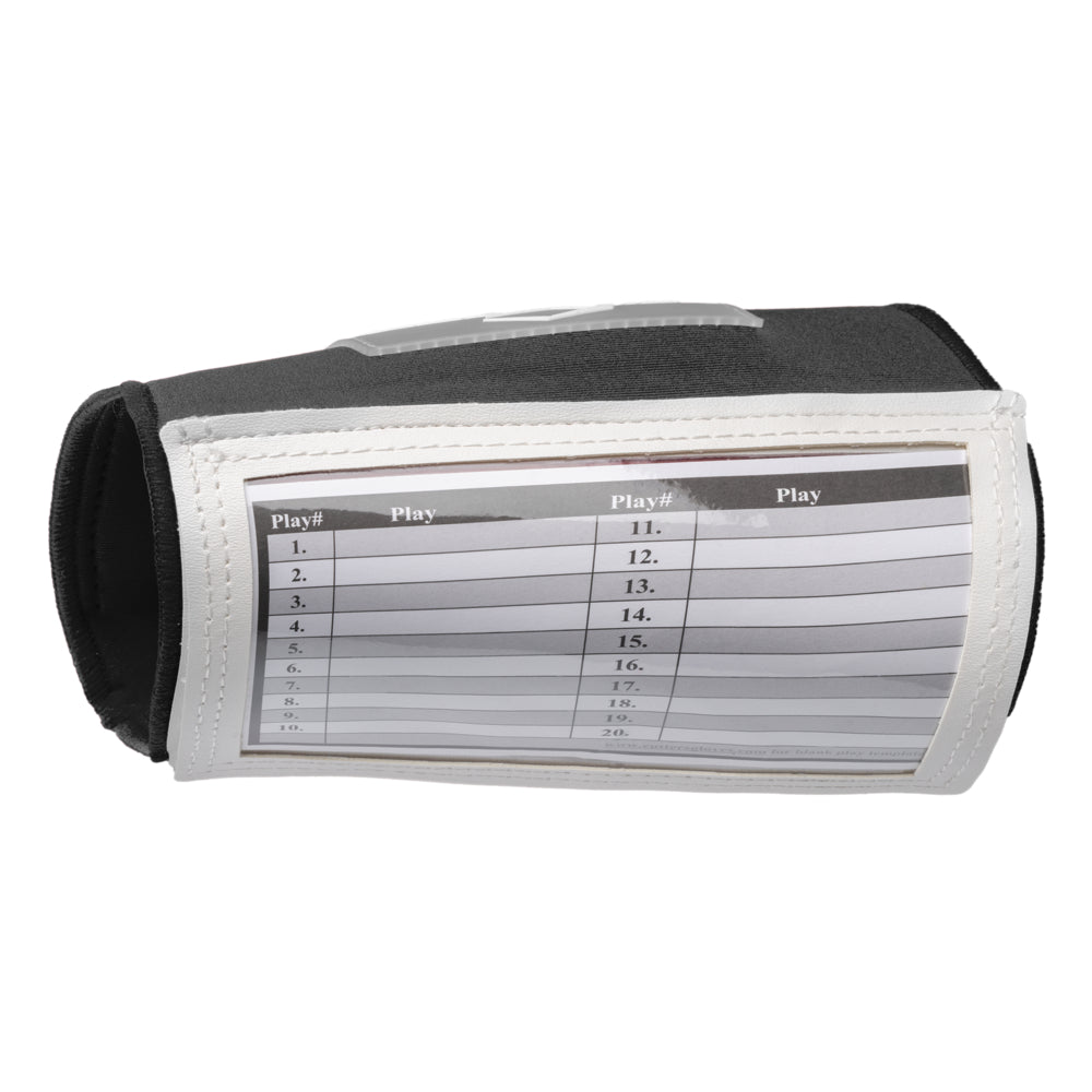 Cutters Triple Play Wristcoach showing back of product with call sheet