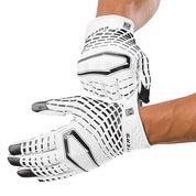 Cutters Sports Rev 5.0 Receiver Gloves - White - Football Player Sliding on Gloves