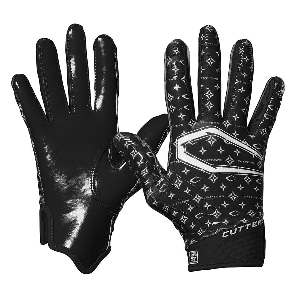 Cutters Rev Pro 5.0 Jugend-Football-Handschuhe – Air C-TACK Grip – Weiß, Größe L – Für Sicheren Ballfang