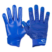 Cutters Sports Gamer 5.0 Padded Royal Blue Receiver Football Gloves - Ideal For 7v7, Youth, High School, and Collegiate Play