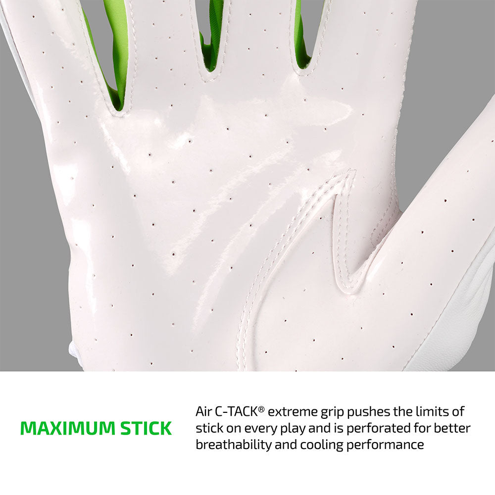 MAXIMUM STICK - Air C-TACK® extreme grip pushes the limits of stick on every play and is perforated for better breathability and cooling performance