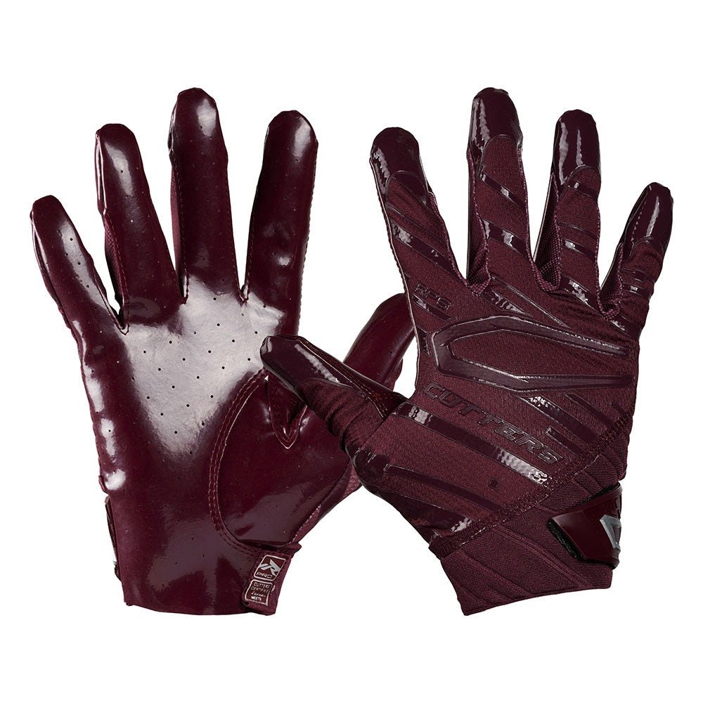 Cutters Adult Rev Pro 6.0 Solid Receiver Gloves, Maroon / L