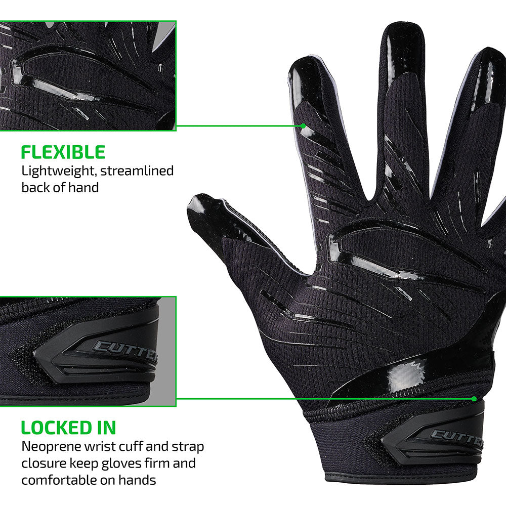 FLEXIBLE - Lightweight, streamlined back of hand;
LOCKED IN - Neoprene wrist cuff and strap closure keep gloves firm and comfortable on hands