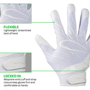 FLEXIBLE - Lightweight, streamlined back of hand;
LOCKED IN - Neoprene wrist cuff and strap closure keep gloves firm and comfortable on hands