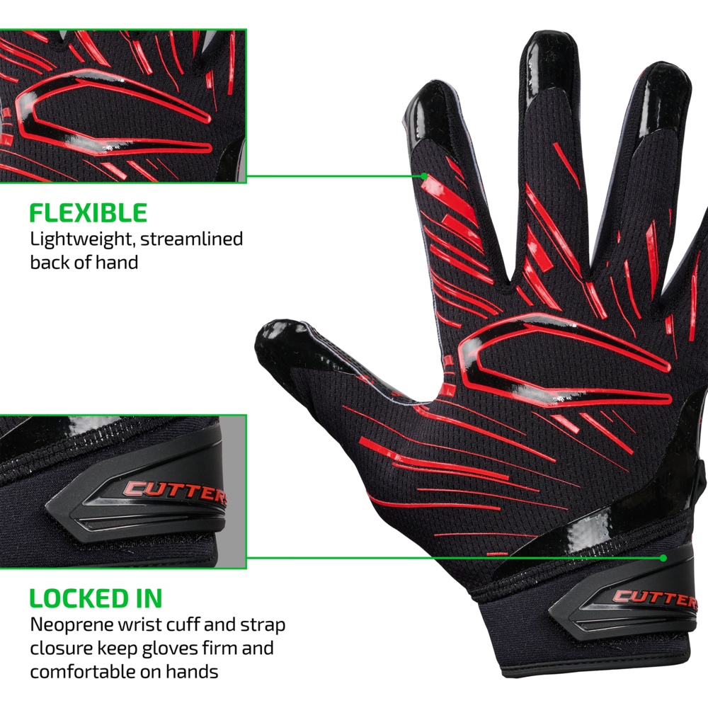 FLEXIBLE - Lightweight, streamlined back of hand;
LOCKED IN - Neoprene wrist cuff and strap closure keep gloves firm and comfortable on hands