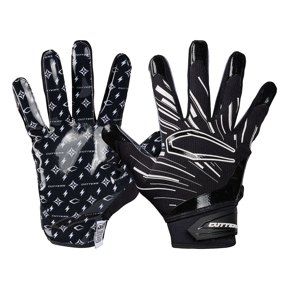 Cutters Adult Game Day Pro Receiver Gloves LE, Black/White Lux / M