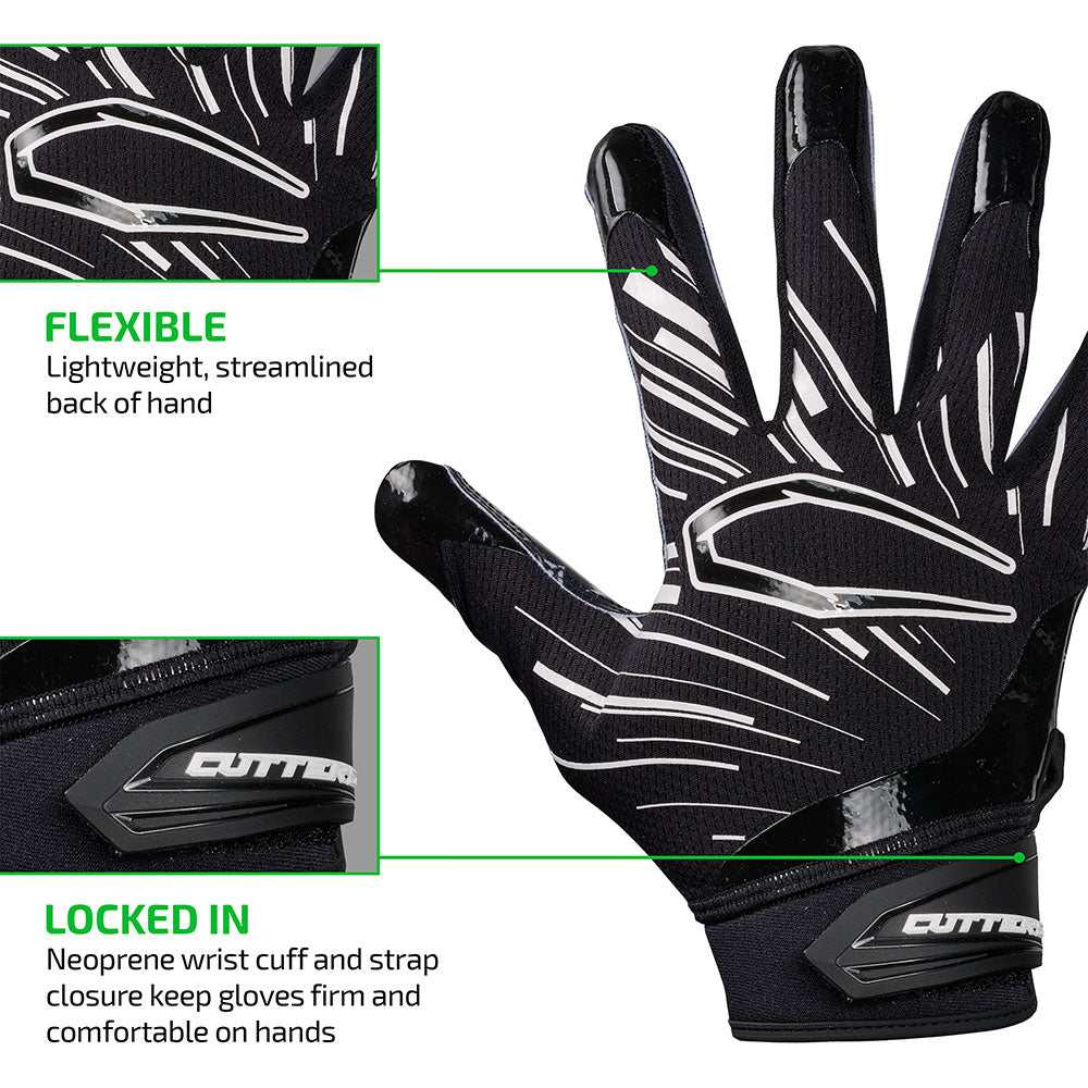 FLEXIBLE - Lightweight, streamlined back of hand;
LOCKED IN - Neoprene wrist cuff and strap closure keep gloves firm and comfortable on hands
