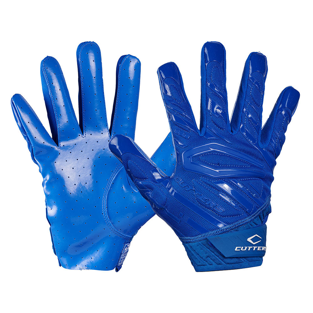 Gamer Padded Royal Blue Receiver Football Gloves Cutters Sports