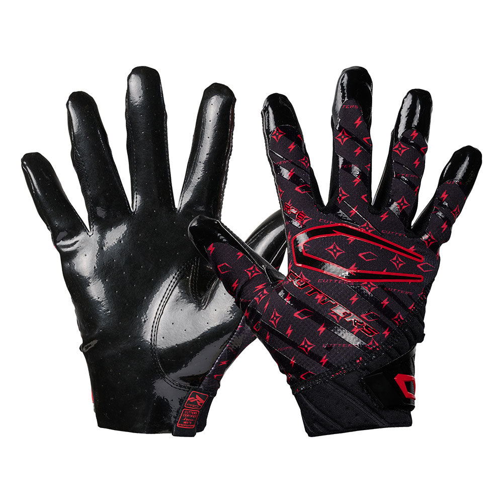 Cutters Adult Rev Pro 6.0 Receiver Gloves LE, Black/Red Lux / XL