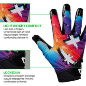 LIGHTWEIGHT COMFORT - Less bulk in fingers, streamlined back of hand reduce weight for more comfortable, flexible fit;
LOCKED IN - Neoprene wrist cuff and strap closure keep gloves firm and comfortable on hands