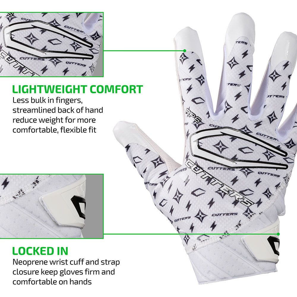 LIGHTWEIGHT COMFORT - Less bulk in fingers, streamlined back of hand reduce weight for more comfortable, flexible fit;
LOCKED IN - Neoprene wrist cuff and strap closure keep gloves firm and comfortable on hands