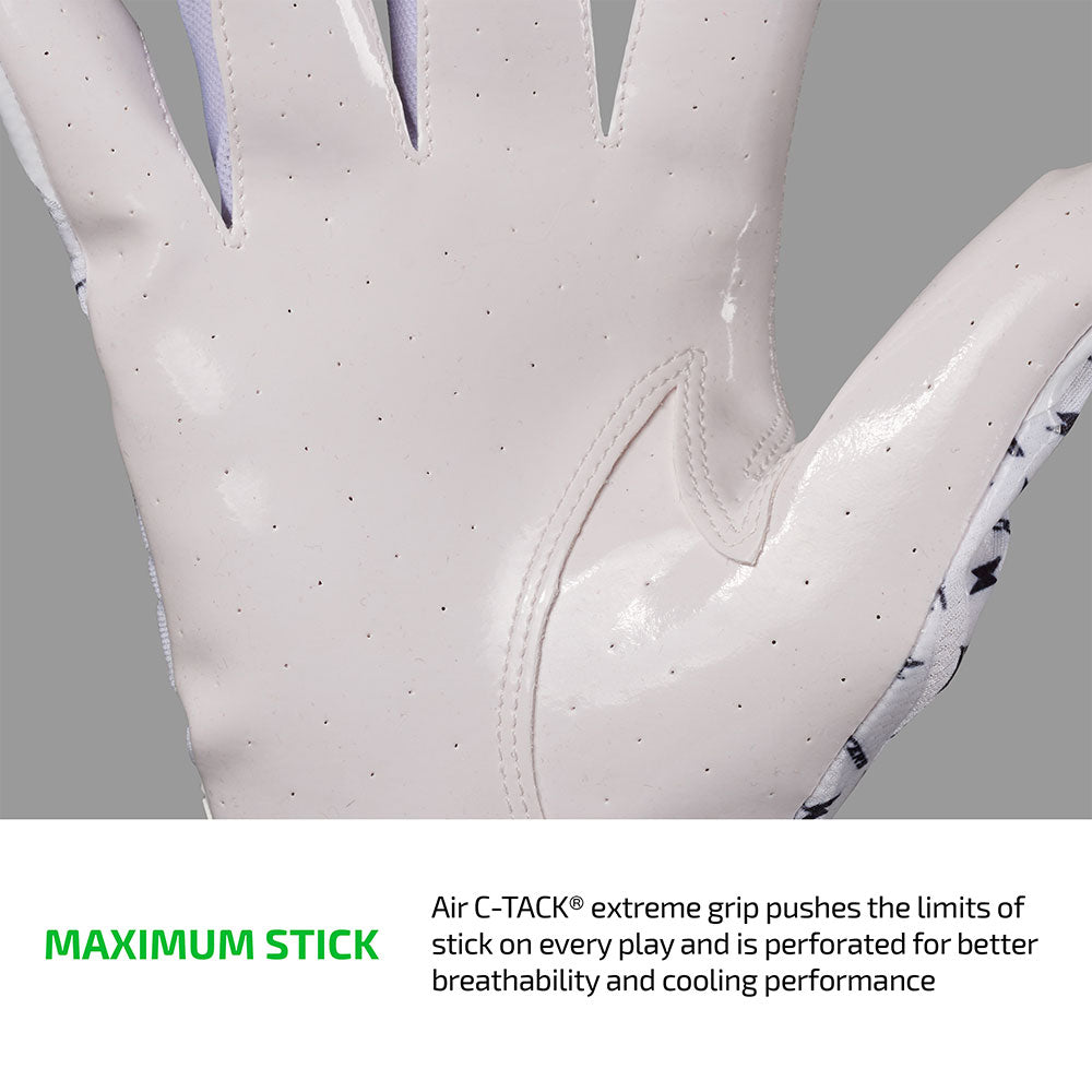 MAXIMUM STICK - Air C-TACK® extreme grip pushes the limits of stick on every play and is perforated for better breathability and cooling performance