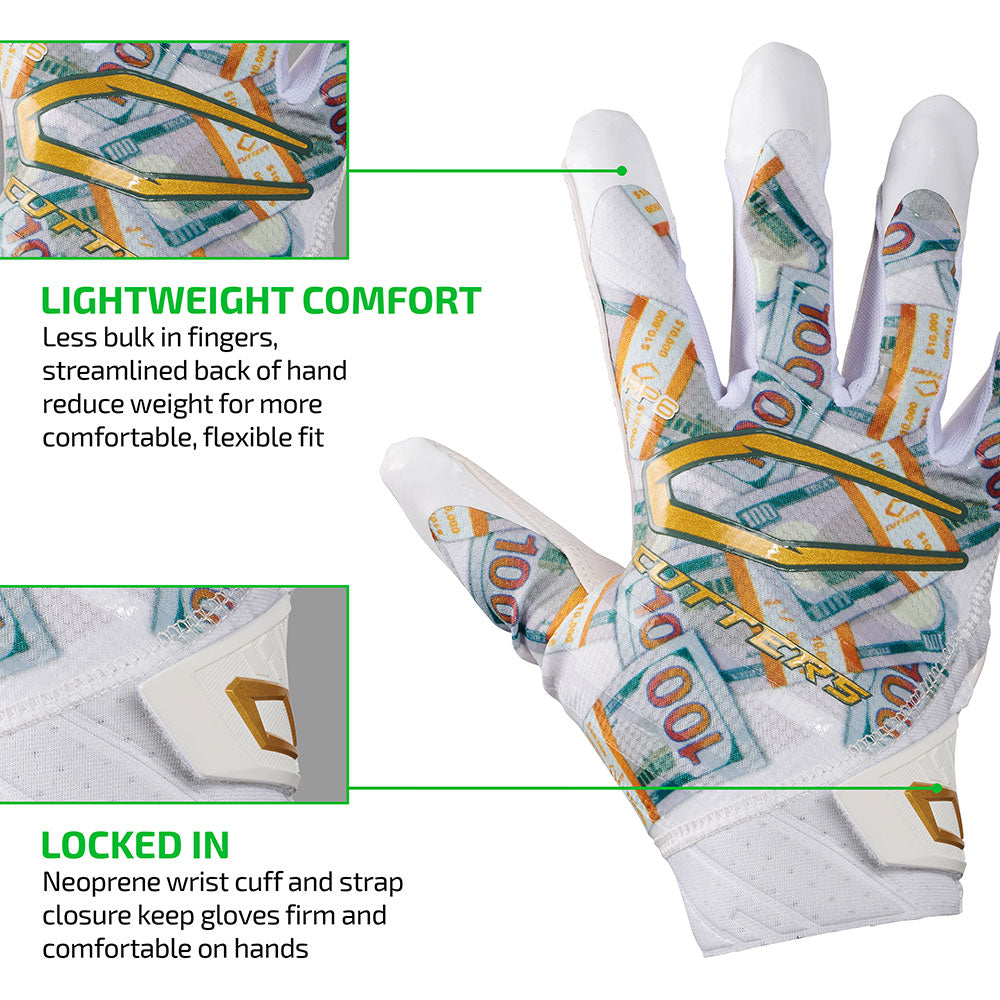 LIGHTWEIGHT COMFORT - Less bulk in fingers, streamlined back of hand reduce weight for more comfortable, flexible fit;
LOCKED IN - Neoprene wrist cuff and strap closure keep gloves firm and comfortable on hands