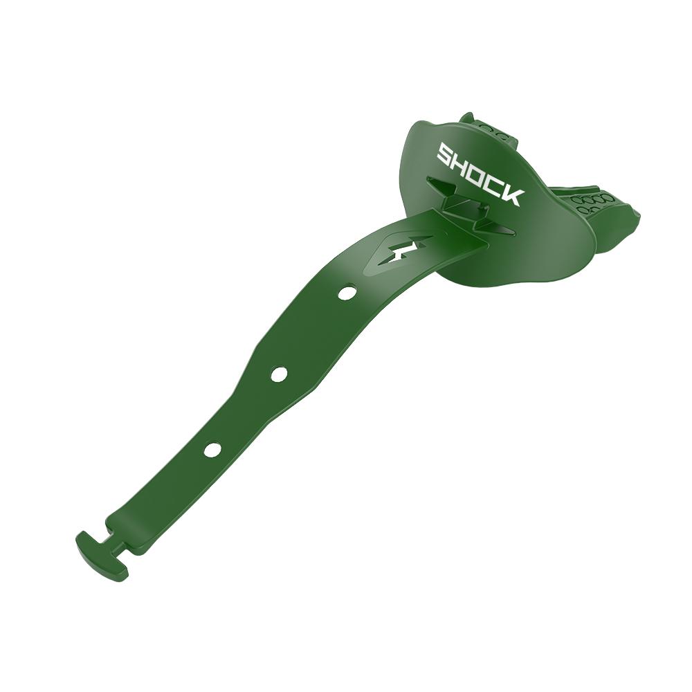 Shock Doctor Dark Green Bolt Lip Guard/Mouthguard - Helmet Strap Attached
