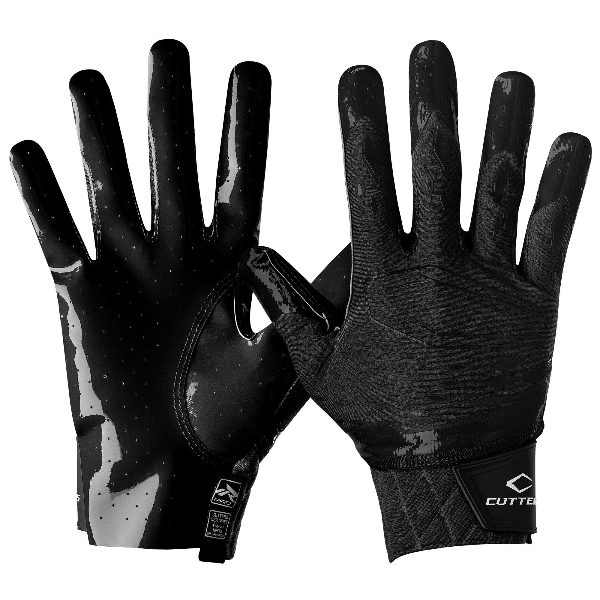 cutters receiver handschuhe Cutters Rev Pro 5.0 Adult Football Receiver Gloves, Black / XXXL