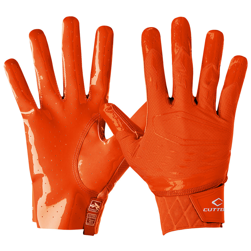 Rev Pro 5.0 Football Orange Receiver Gloves | Cutters Sports