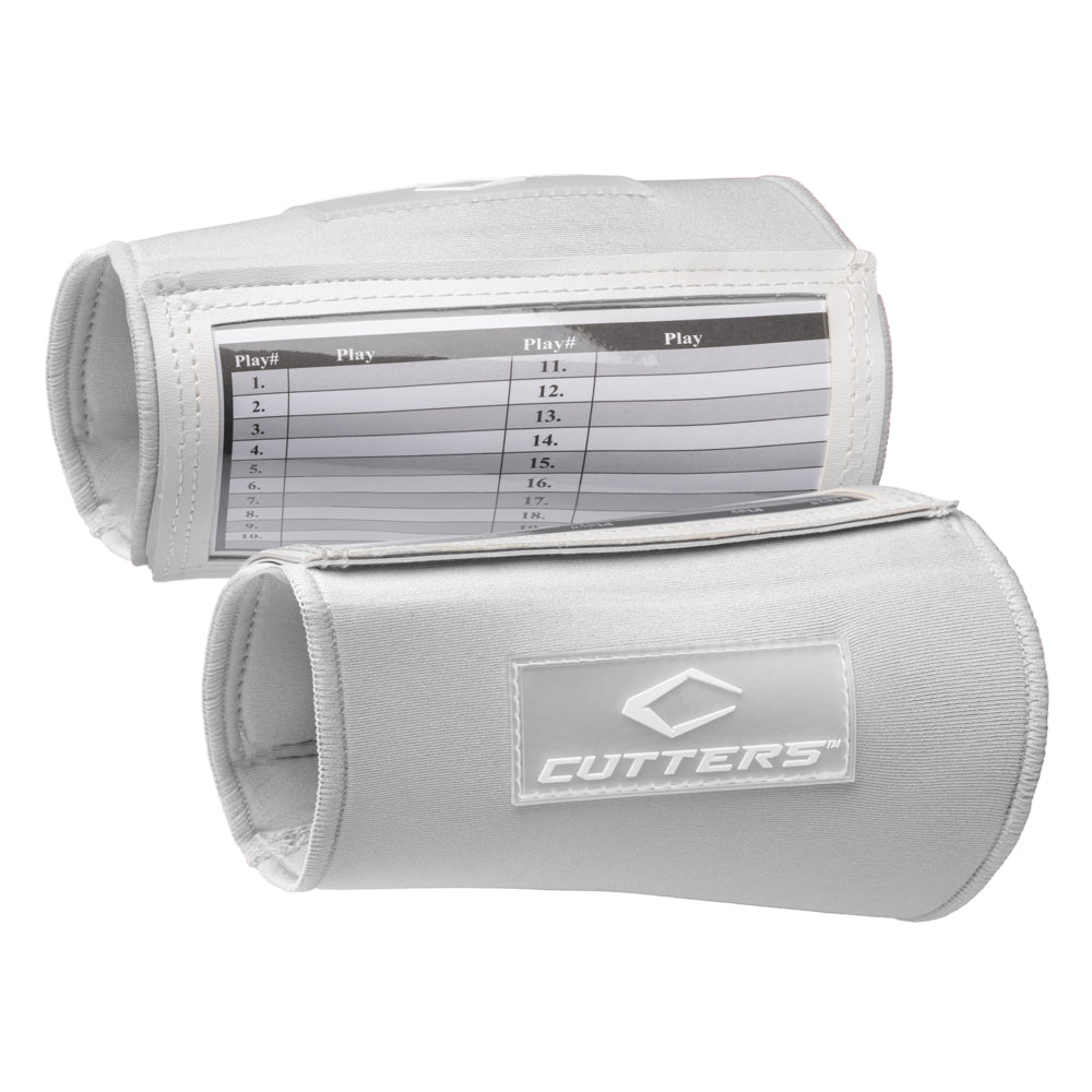 Cutters Triple Play Wristcoach with three clear windows displaying a play call sheet