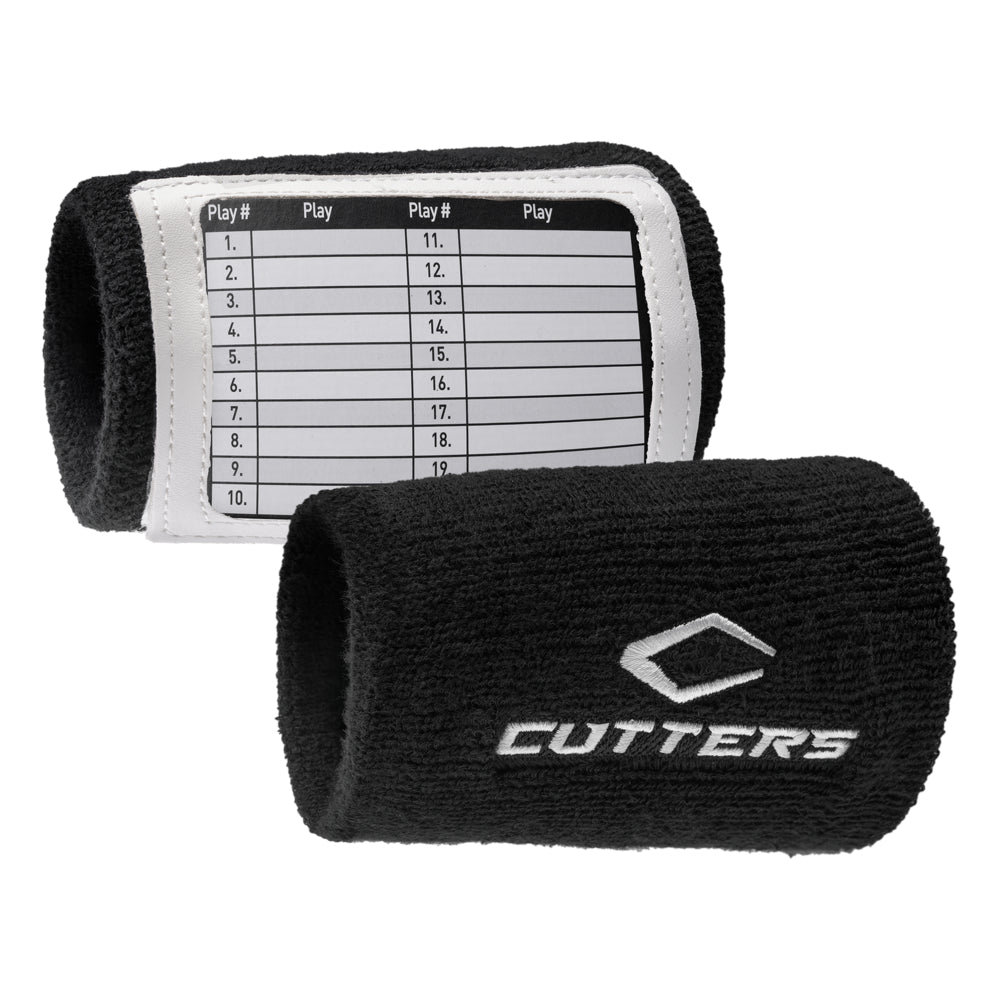 Cutters Mini Triple Playmaker Wristcoach with three clear windows displaying a play call sheet