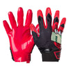 Cutters Sports Money Mouth Rev Pro 5.0 Limited-Edition Receiver Football Gloves - Black/Red - Front and Back of Glove