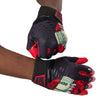 Cutters Sports Money Mouth Rev Pro 5.0 Limited-Edition Receiver Football Gloves - Black/Red - Football Player Pulling Glove Over Wrist for Better Fit