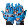 Cutters Sports Feed Me Rev Pro 5.0 Limited-Edition Receiver Football Gloves - Blue - Print Design on Back of Hand (Left & Right)