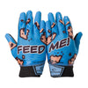 Cutters Sports Feed Me Rev Pro 5.0 Limited-Edition Receiver Football Gloves - Blue - Print Design on Back of Hand (Left & Right)