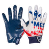 Cutters Sports 'Merica Rev Pro 5.0 Limited-Edition Receiver Football Gloves - White/Blue/Red - Front and Back of Glove