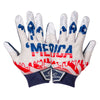 Cutters Sports 'Merica Rev Pro 5.0 Limited-Edition Receiver Football Gloves - White/Blue/Red - Print Design on Back of Hand (Left & Right)