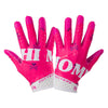 Cutters Sports Hi Mom Rev 5.0 Limited-Edition Youth Receiver Gloves - Pink -  Back of Hand