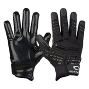 Cutters Sports Gamer 5.0 Padded Black Receiver Football Gloves - Ideal For 7v7, Youth, High School, and Collegiate Play