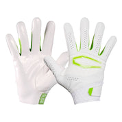 Cutters Rev X Elite Receiver Gloves - White/Shock Green- Front & Back for Glove