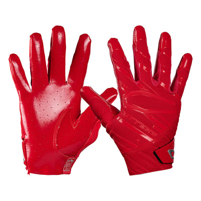 Cutters Sports Rev Pro 6.0 Solid Receiver Football Gloves - Red - Front and Back of Glove