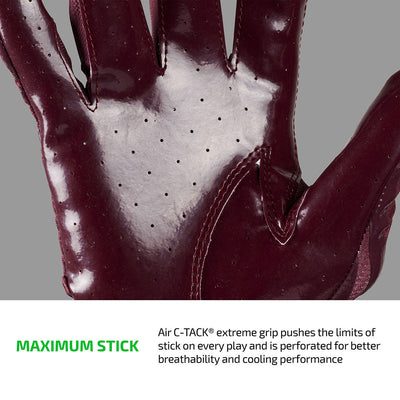 Rev Pro 6.0 (Maroon Red) Tech Features 1) MAXIMUM STICK: Air C-TACK® extreme grip pushes the limits of stick on every play and is perforated for better breathability and cooling performance.