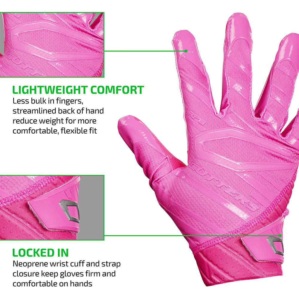 rosa football handschuhe Cutters Adult Rev Pro 6.0 Solid Receiver Gloves, Pink / XXXL