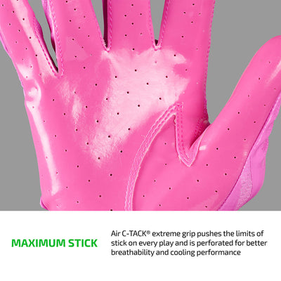 Rev Pro 6.0 (Pink) Tech Features 1) MAXIMUM STICK: Air C-TACK® extreme grip pushes the limits of stick on every play and is perforated for better breathability and cooling performance.