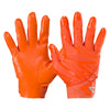 Cutters Sports Rev Pro 6.0 Solid Receiver Football Gloves - Orange - Front and Back of Glove
