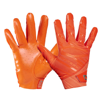 Cutters Sports Rev Pro 6.0 Solid Receiver Football Gloves - Orange - Front and Back of Glove