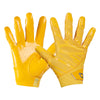 Cutters Sports Rev Pro 6.0 Solid Receiver Football Gloves - Gold Yellow - Front and Back of Glove