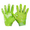 Cutters Sports Rev Pro 6.0 Solid Receiver Football Gloves - Shock Green - Front and Back of Glove