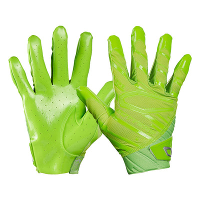 Cutters Sports Rev Pro 6.0 Solid Receiver Football Gloves - Shock Green - Front and Back of Glove