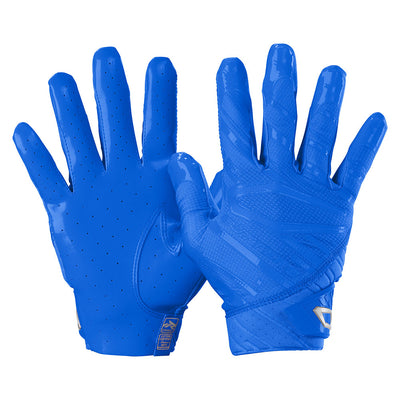 Cutters Sports Rev Pro 6.0 Solid Receiver Football Gloves - Columbia Blue - Front and Back of Glove