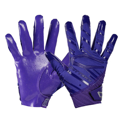 Cutters Sports Rev Pro 6.0 Solid Receiver Football Gloves - Purple - Front and Back of Glove