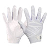 Cutters Sports Rev Pro 6.0 Solid Receiver Football Gloves - White - Front and Back of Glove