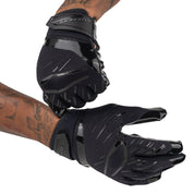 Cutters Sports Game Day Pro Solid Black Receiver Football Gloves - Football Player Tightening Straps for Better Fit
