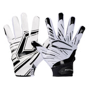 Cutters Sports Game Day Pro White Receiver Football Gloves - Ideal For 7v7, Youth, High School, and Collegiate Play - Front and Back of Glove