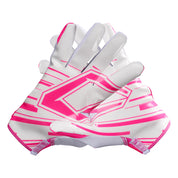 Cutters Sports Game Day Pro White/Pink Receiver Football Gloves - Football athlete showcasing design on C-TACK®