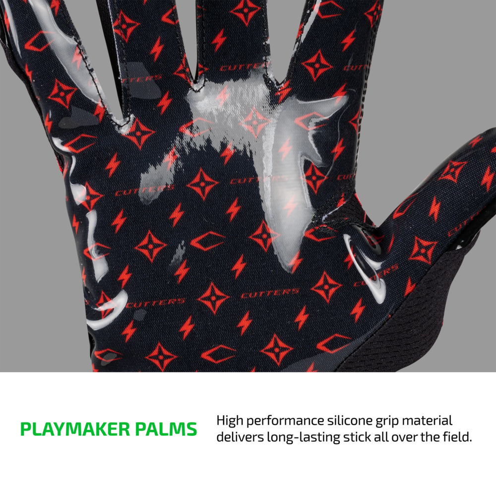 PLAYMAKER PALMS - High performance silicone grip material delivers long-lasting stick all over the field.