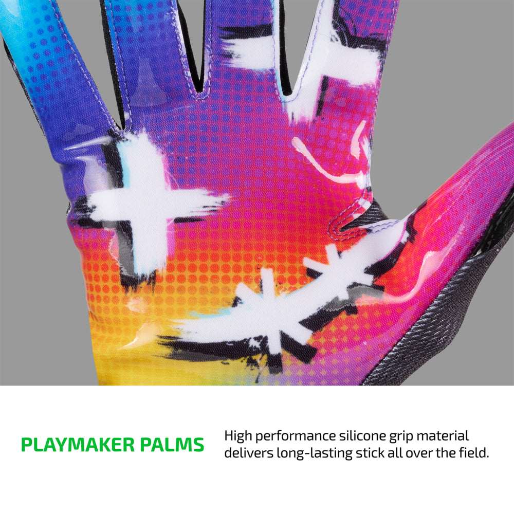 PLAYMAKER PALMS - High performance silicone grip material delivers long-lasting stick all over the field.