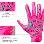 FLEXIBLE - Lightweight, streamlined back of hand; LOCKED IN - Neoprene wrist cuff and strap closure keep gloves firm and comfortable on hands