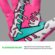 PLAYMAKER PALMS - High performance silicone grip material delivers long-lasting stick all over the field.